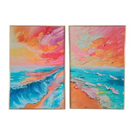 Cadre Home ESPRIT Plage méditerranéen 80 x 3
