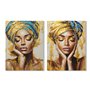 Cadre Home ESPRIT Turquoise Doré Colonial Africaine 90 x 3 x 120 cm (2 Unités)