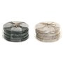 Dessous de verres Home ESPRIT Vert Beige Marbre 10 x 10 x 5 cm (2 Unités) (4 Unités)