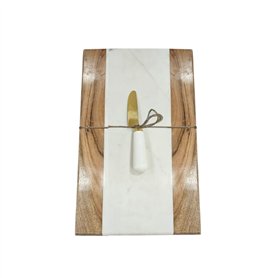 Planche à découper Home ESPRIT Blanc Naturel 38 X 23 X 2 CM