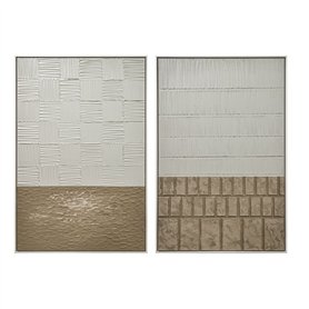 Cadre Home ESPRIT Blanc Beige Moderne Scandinave 83 x 4 x 123 cm (2 Unités)