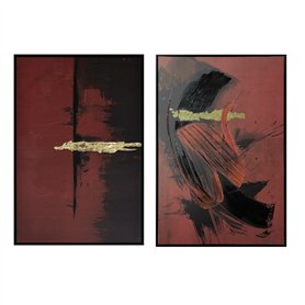 Cadre Home ESPRIT Noir Rouge Moderne 83 x 4 x 123 cm (2 Unités)