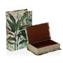 Boîte Décorative Versa Livre Tropical Toile Bois MDF 7 x 27 x 18 cm