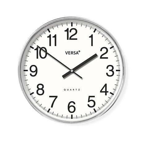 Horloge Murale Versa Blanc Plastique 4 x 30 x 30 cm