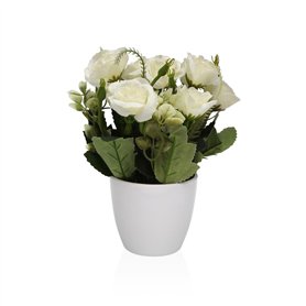 Plante décorative Versa Fer Textile Plastique Roses 8 X 18 CM