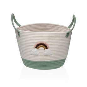 Panier Versa Blanc Vert polypropylène Fibre Arc-en-ciel