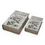 Boîte Décorative Versa Toile Bois MDF Fleurs Livre