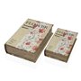 Boîte Décorative Versa Toile Bois MDF Fleurs Livre