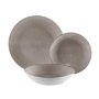 Assiettes Versa Gris Porcelaine 18 Pièces