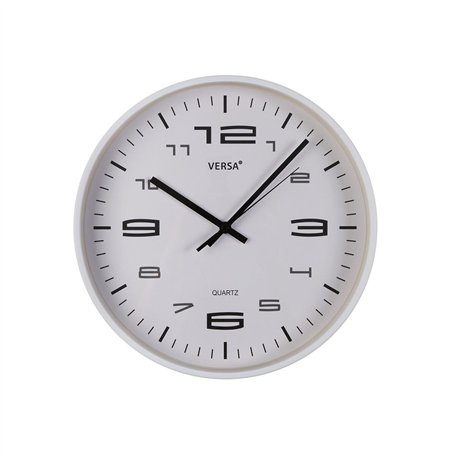 Horloge Murale Versa Blanc Plastique 25 x 25 x 4 cm