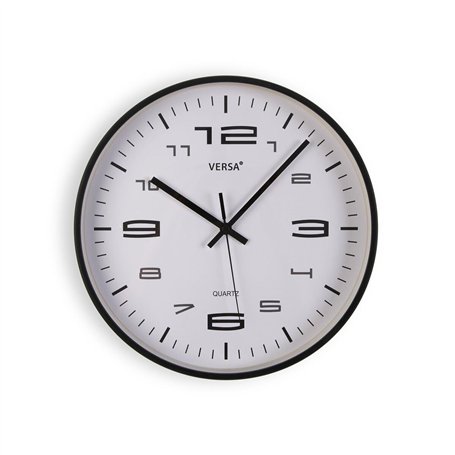 Horloge Murale Versa Noir Plastique 25 x 25 x 4 cm