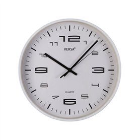 Horloge Murale Versa Blanc Plastique 30 x 30 x 4 cm