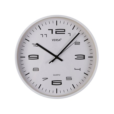 Horloge Murale Versa Blanc Plastique 30 x 30 x 4 cm