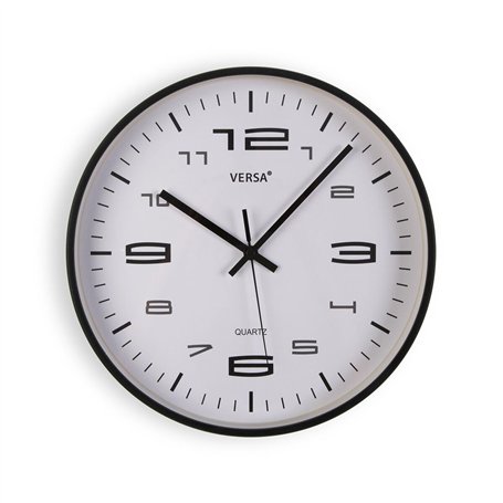 Horloge Murale Versa Noir Plastique 30 x 30 x 4 cm