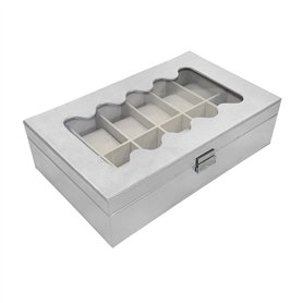 Boîte d'horloge Versa Blanc Polyuréthane Papier Miroir Bois MDF 20 x 8