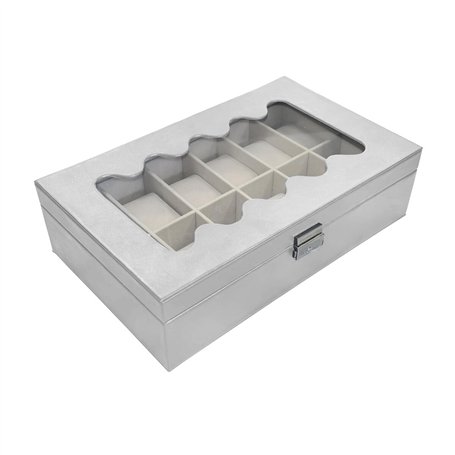 Boîte d'horloge Versa Blanc Polyuréthane Papier Miroir Bois MDF 20 x 8