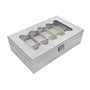 Boîte d'horloge Versa Blanc Polyuréthane Papier Miroir Bois MDF 20 x 8