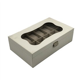 Boîte d'horloge Versa Blanc Polyuréthane Papier Miroir Bois MDF 20 x 8