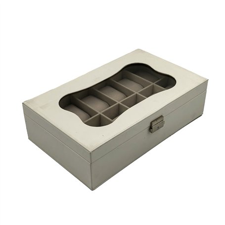 Boîte d'horloge Versa Blanc Polyuréthane Papier Miroir Bois MDF 20 x 8