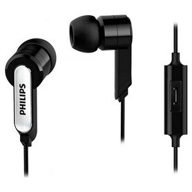 Casques avec Microphone Philips Noir Silicone