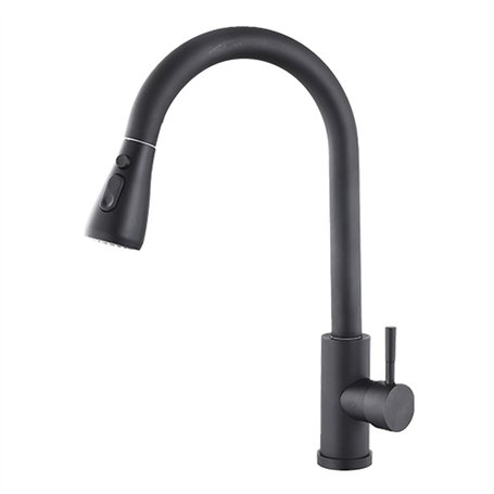 Mitigeur Fontastock Noir Acier inoxydable Céramique Forme en C