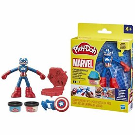 Pâte à modeler en argile Play-Doh Capitán América Set Stamper Shield Multicouleur