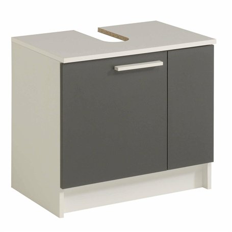 meuble bas pour lavabo Versa Blanc Gris Bois Mélamine 59 x 38 x 53