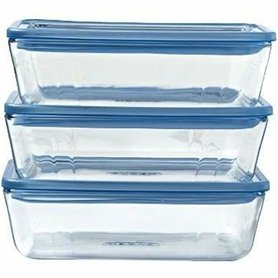 Ensemble de Boîtes à Lunch Pyrex Bleu Transparent 2