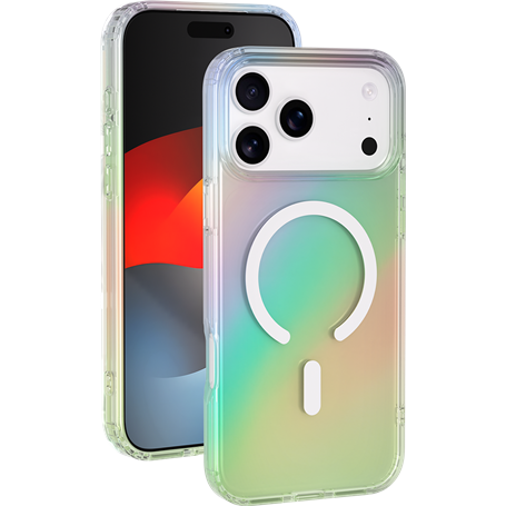 Coque MagSafe iPhone 17 Pro Max Hybride Transparente Irisée Bigben