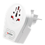 Adaptateur voyage USB A + USB C PD Monde vers Europe 2/3 poles Blanc Skross