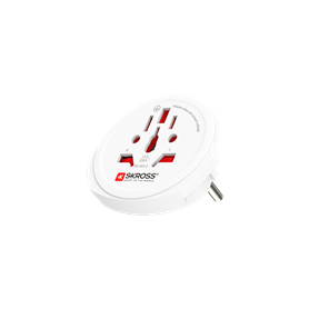 Adaptateur voyage 16A Monde vers Europe 2/3 poles Blanc Skross