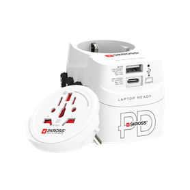Adaptateur voyage USB A + USB C PRO LIGHT WORLD Universel Blanc Skross