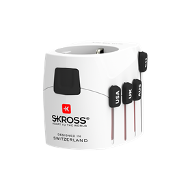 Adaptateur voyage USB A PRO WORLD Universel Blanc Skross