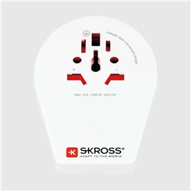 Adaptateur voyage 2 USB A Monde vers Chine/Italie/Brésil Blanc Skross