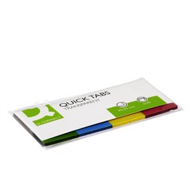 Q Connect 19x43mm Quick onglets - Transparent (Lot de 4x40)