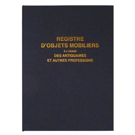 Lebon et Vernay Registre objet mobilier pour antiquaire /brocanteur 104 pages Format 25x32cm Bleu Marine