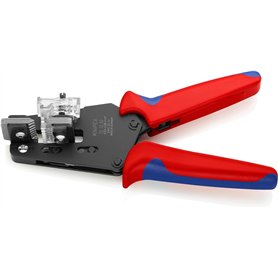 Knipex Pince à dénuder de précision avec couteaux de forme brunie, avec gaines bi-matière 195 mm 12 12 02 Knipex Pince à dénuder de précision avec couteaux de forme brunie