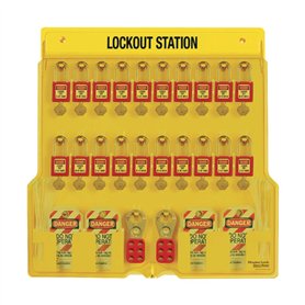 MASTER LOCK Station de Consignation [20 Cadenas] [4 Crochets] [48 Étiquettes] - Sécurité