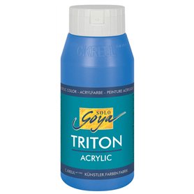 Kreul 17028 - Solo Goya Triton Peinture Acrylique Bleu Primaire, Flacon de 750 ML, séchage Rapide et Mat, Peinture à Base d'eau, Kreul 17028 - Solo Goya Triton Peinture Acrylique Bleu Primaire