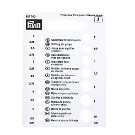 Prym 611740 Jauge pour Aiguilles à Tricoter