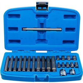 BGS 5013 | Jeu d'embouts | 10 mm (3/8") | Profil cannelé (pour Ribe) | 22 pièces