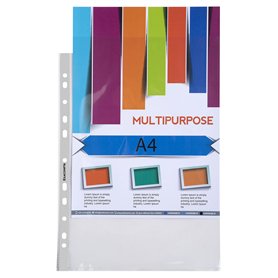 Exacompta - Réf. 5750E - Sachet de 100 pochettes perforées en Polypropylène lisse - Epaisseur 7