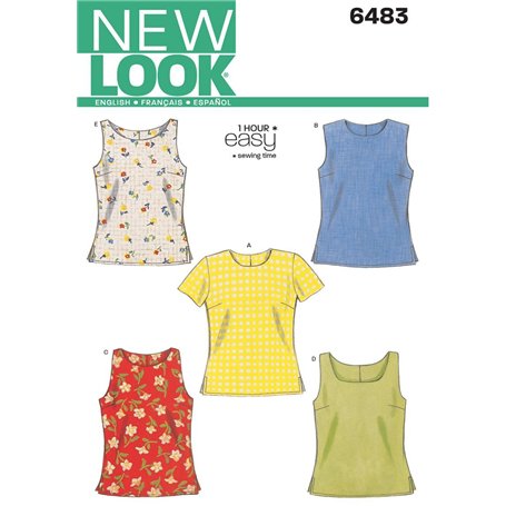 New Look NL6483 Patron de Couture Débardeur + T-Shirt 22 x 15 cm