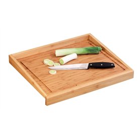 Zeller 2057793 Planche à Découper avec Rebord en Bambou Marron 50 x 40 x 4