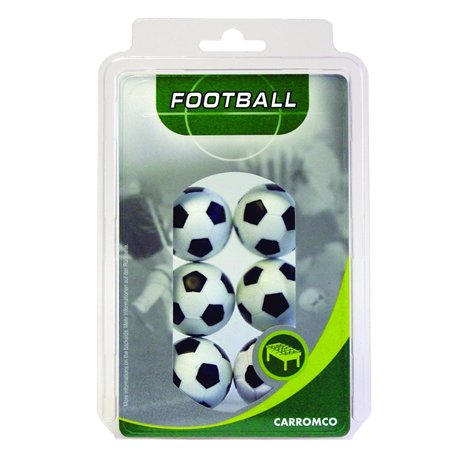 Carromco - Balles baby-foot - Noir/blanc - Lot de 6