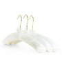 Hangerworld 4 Cintres 43cm Élégants Rembourrés en Satin Ivoire avec Nœud pour Vêtements Adultes Robes