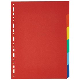 Exacompta - Réf. 2006E - Intercalaires en carte coloris vifs recyclée 220g/m2 avec 6 onglets neutres - Format à classer A4 - Dim