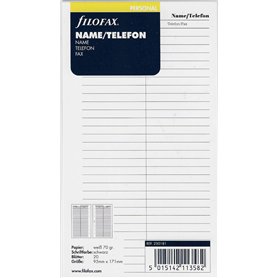 Filofax Organiseur personnel 250181 Numéros de Téléphone