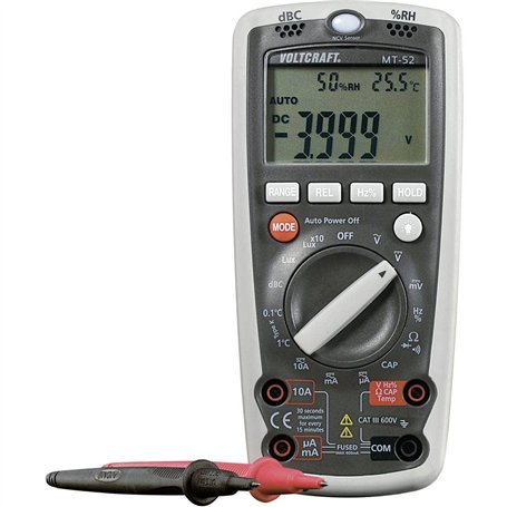 Multimètre VOLTCRAFT MT-52 numérique fonction de mesure de l'environnement CAT III 600 V Affichage (nombre de points):