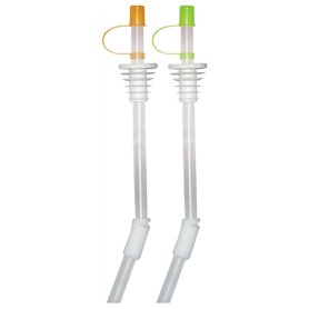 Jokari 019546 Lot de 2 bouteilles de soda avec paille et couvercle